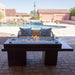 AZ Patio Heaters Two-Tiered 52" Rectangular Gas Fire Pit Table with Wind Guard in Pool area