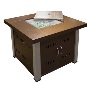 AZ Patio Heaters Two-Tone 38" Square Gas Fire Pit Table (GS-F-PCSS)