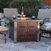 AZ Patio Heaters Two-Tone 38" Square Gas Fire Pit Table (GS-F-PCSS) in Garden Setting