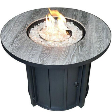 AZ Patio Heaters Wood Tile 30-Inch Round LP Fire Pit Table AFP-FWT