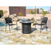 AZ Patio Heaters Wood Tile 30-Inch Round LP Fire Pit Table in outdoor area