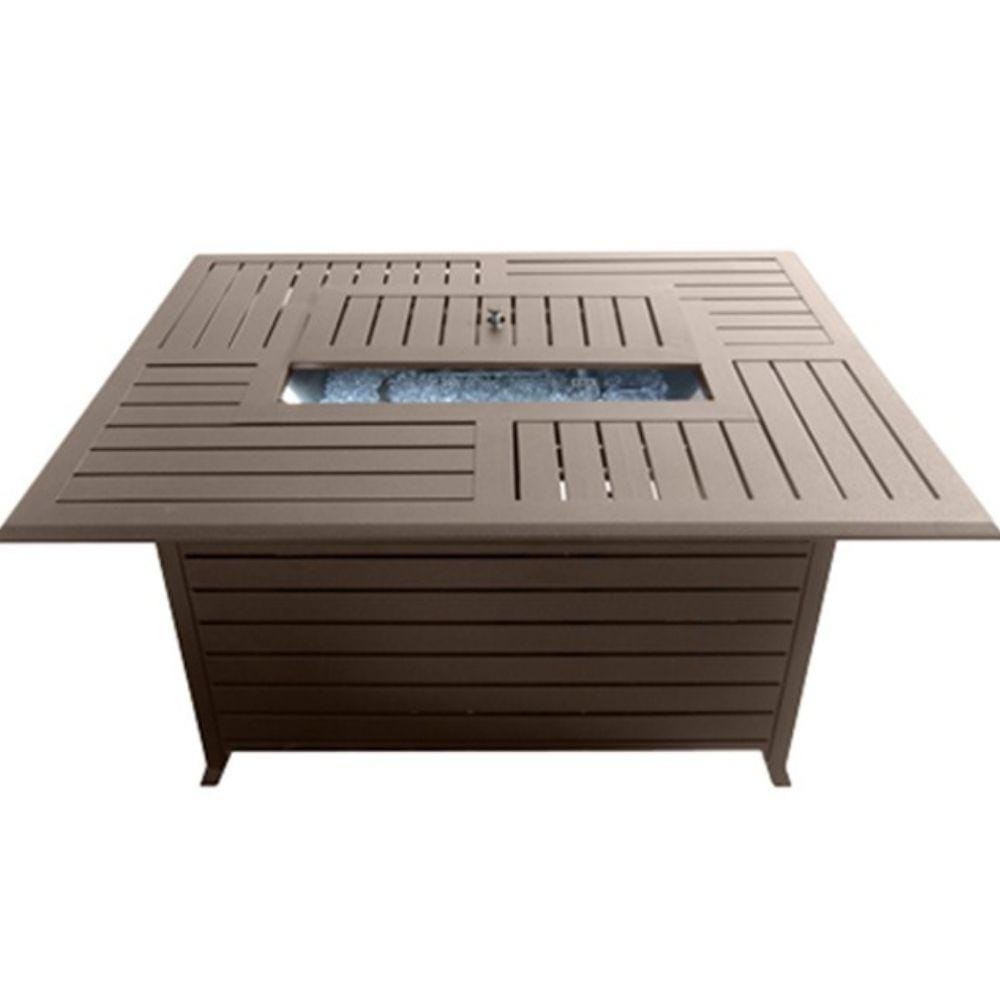 AZ Patio Heaters Extruded Aluminum 40" Square Propane Fire Pit Table