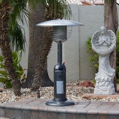 AZ Patio Heaters Hiland Hammered Silver Tabletop Heater in Outdoor Area
