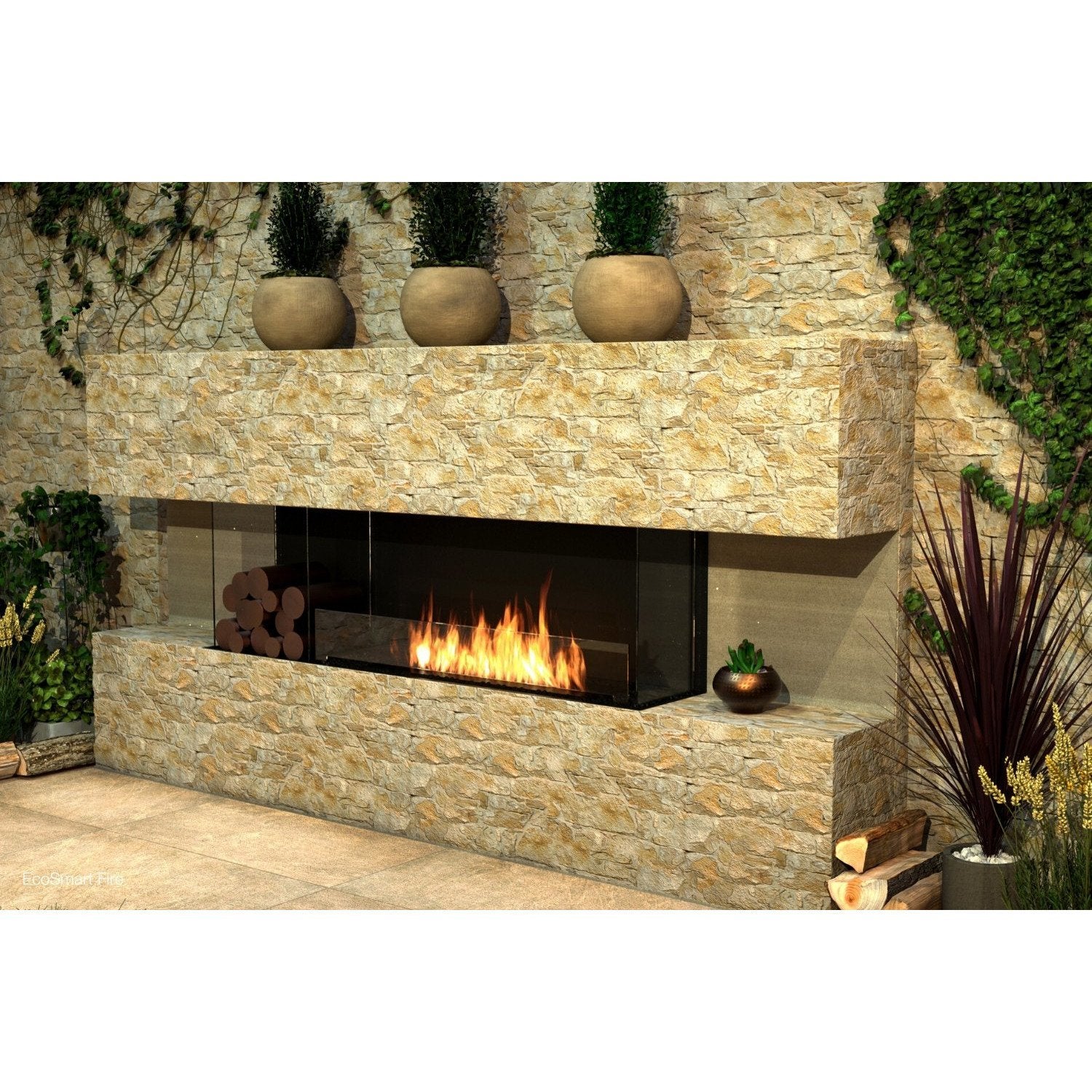 EcoSmart Fire Flex Fireplace with Copper Logs