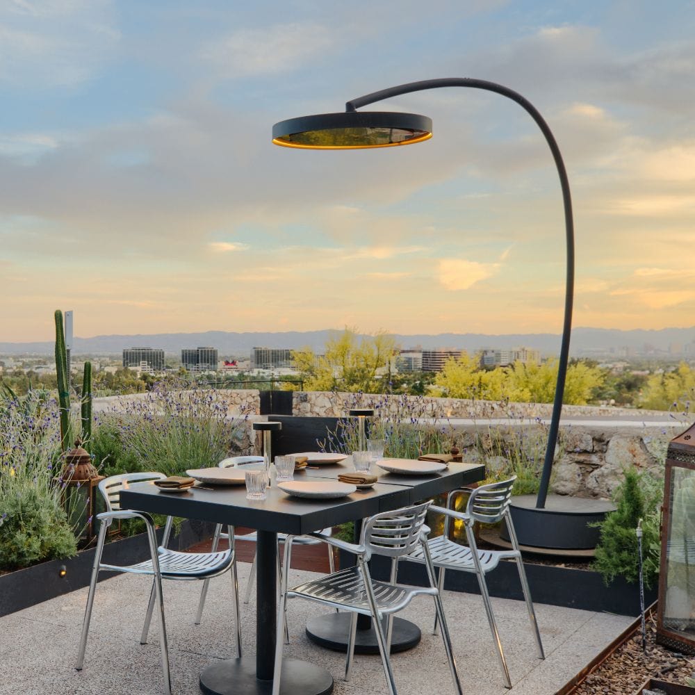 bromic eclipse smart-heat electric patio heater in a patio