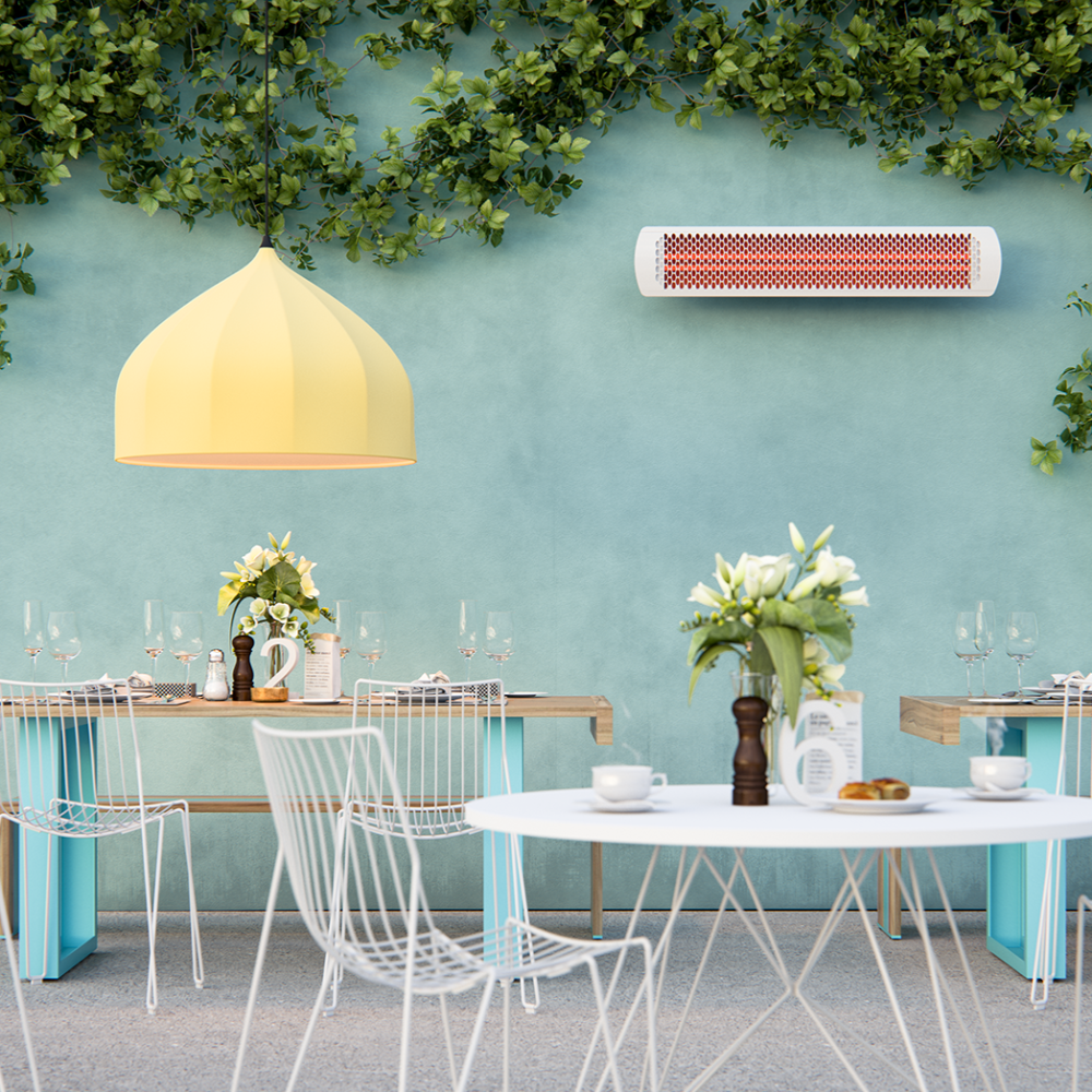 Bromic Tungsten Smart-Heat White Electric Patio Heater in Cafe
