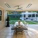 White Bromic Platinum Smart-Heat Electric Heater flush mounted on a patio ceiling