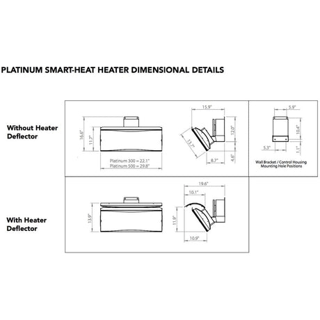 Bromic Platinum Smart-Heat Wall/Ceiling Mounted Gas Heater Clearances