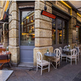 Bromic Tungsten Smart-Heat Black Wall Mounted Electric Heaters Outside Restaurant