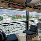 Bromic Tungsten Smart-Heat Black Wall Mounted Electric Heater in Covered Outdoor Area