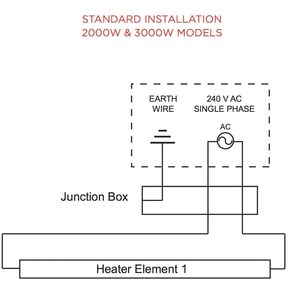 Bromic Tungsten Electric Heater Wiring Diagram for Single Element