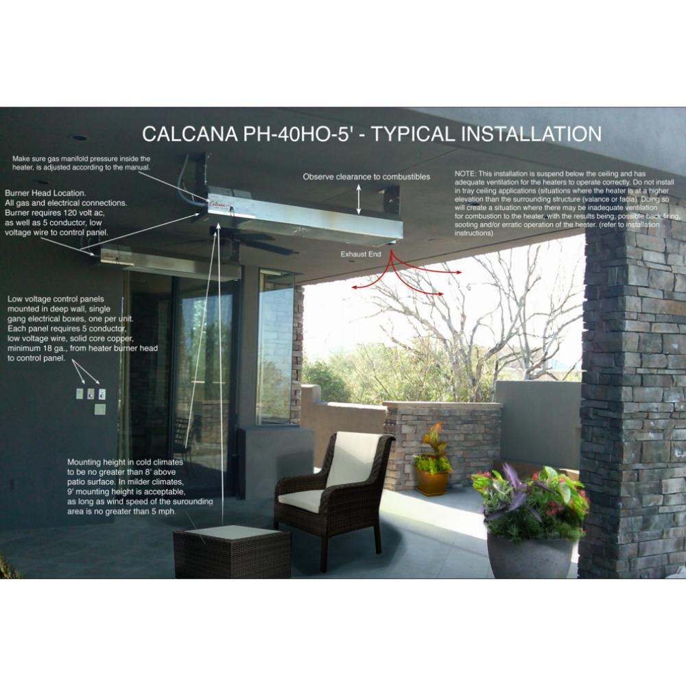 Calcana High Output Stainless Steel Gas Patio Heater Installation Sample