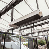Calcana High Output Stainless Steel Gas Patio Heater mounted overhead