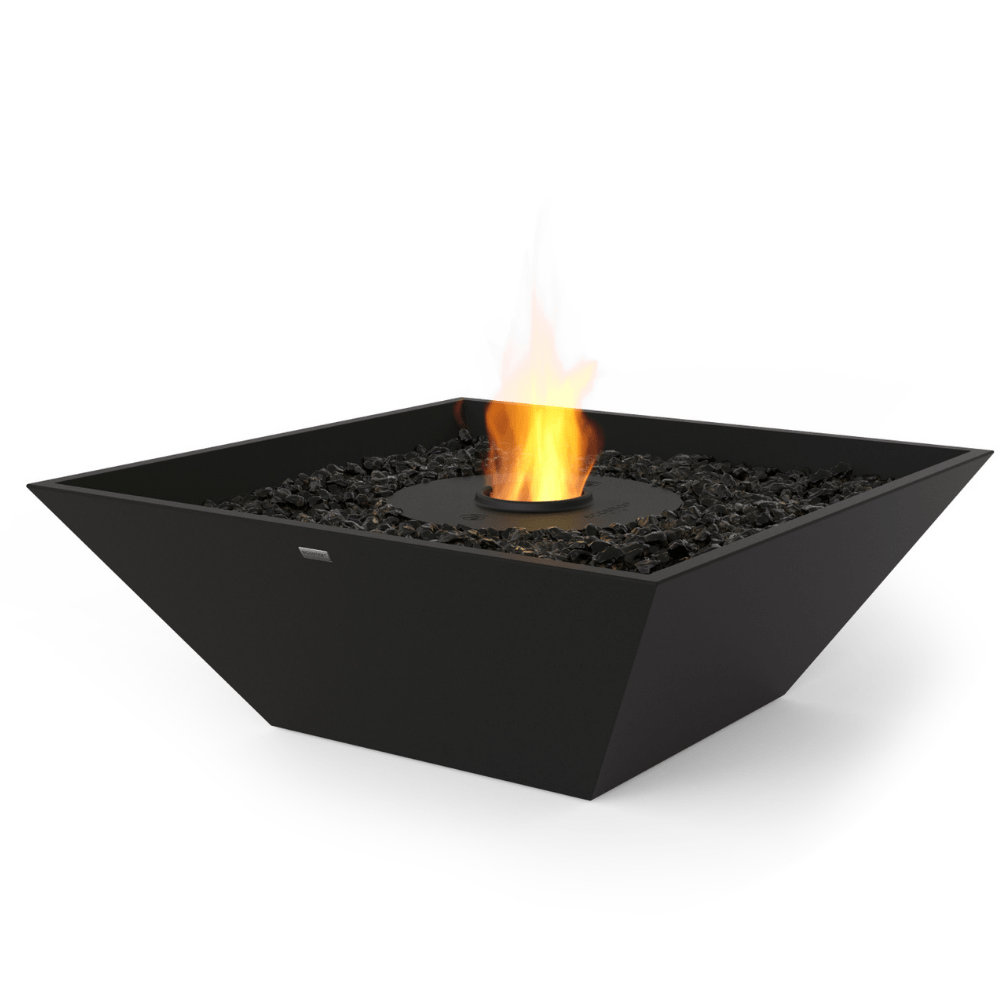 EcoSmart Graphite Fire Nova 850 33" Square Concrete Ethanol Fire Bowl with Black Burner