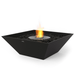 EcoSmart Graphite Fire Nova 850 33" Square Ethanol Fire Bowl with Stainless Steel Burner