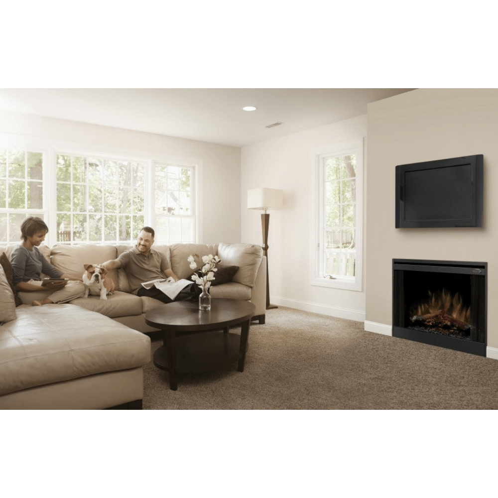 Dimplex 33-Inch Slim Line Built-in Electric Firebox in a living room