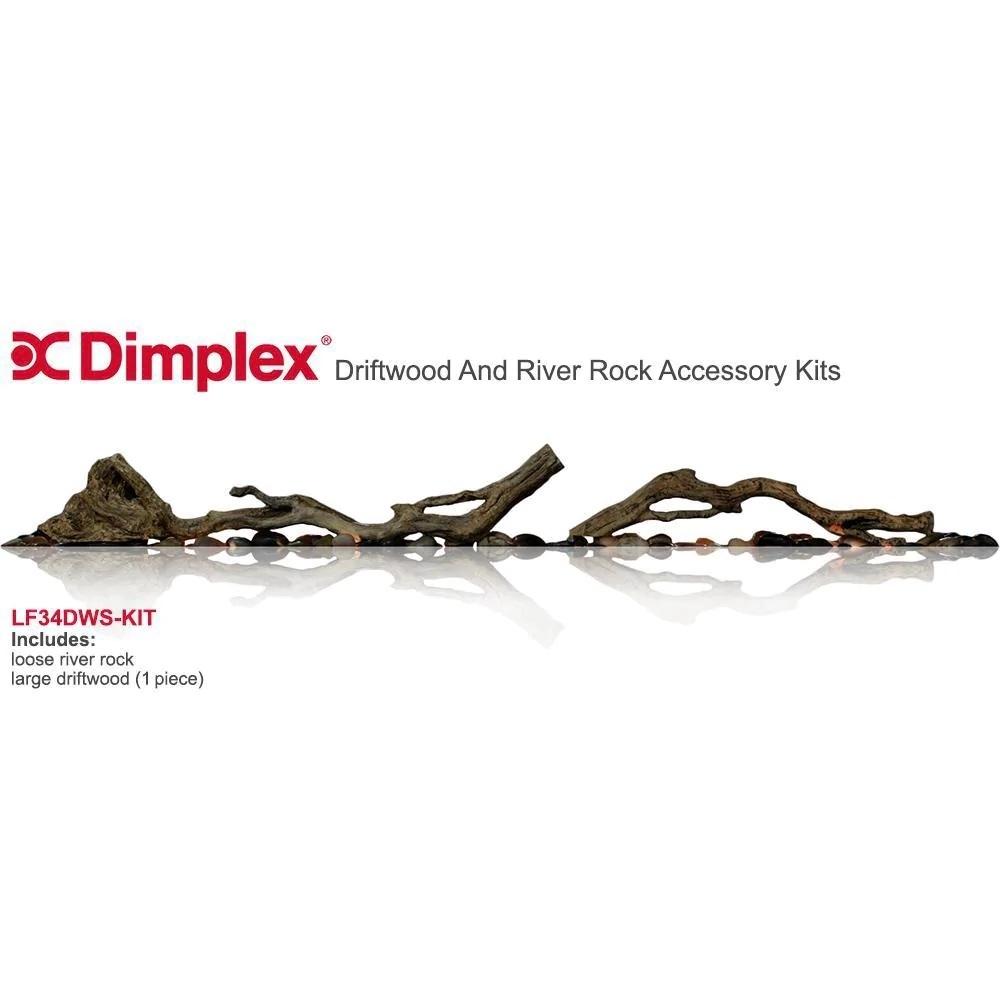 Dimplex Driftwood and River Rock Accessory Kit for Dimplex Linear Fireplaces