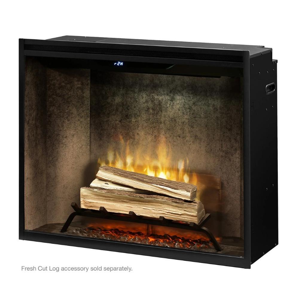 Dimplex Revillusion™ Portrait Built-in Electric Firebox with Optional Fresh Cut Logs and Weathered Concrete Interior