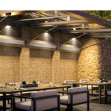 Dimplex DLW Series Outdoor/Indoor White Infrared Electric Heater in Bistro setting