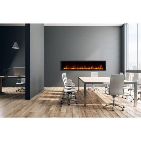 Linear Electric Fireplace in Office