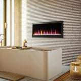 Dimplex Multi-Fire SL 42-Inch Built-In Smart Electric Fireplace in a luxurious bathroom