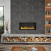 Dimplex Opti-myst® Pro 1000 46-Inch Vapor Fireplace with Heater on textured stone wall