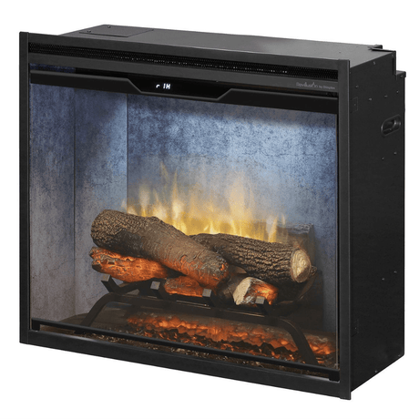 Dimplex Revillusion 24-Inch Built-in Electric Firebox with weathered concrete liner