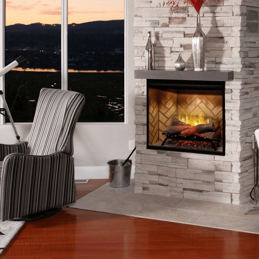 Dimplex RBF30 Revillusion™ 30-Inch Built-in Electric Firebox in Living Room Corner