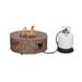 Direct Wicker 28-Inch Round Tree Stump LP Fire Pit (FOP-200062) with External Propane Tank