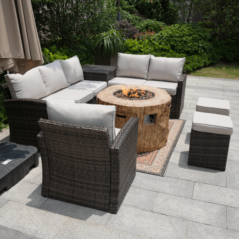 Direct wicker online fire pit table