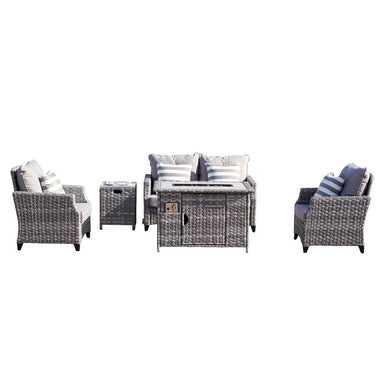 Direct Wicker Amora 5-piece Gas Fire Sofa Seating Group