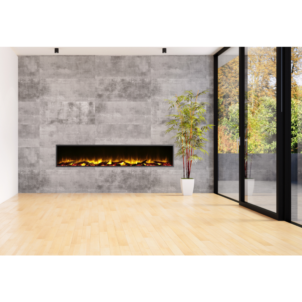 Dynasty Harmony BEF 80-inch Built-in Linear Electric Fireplace in Room