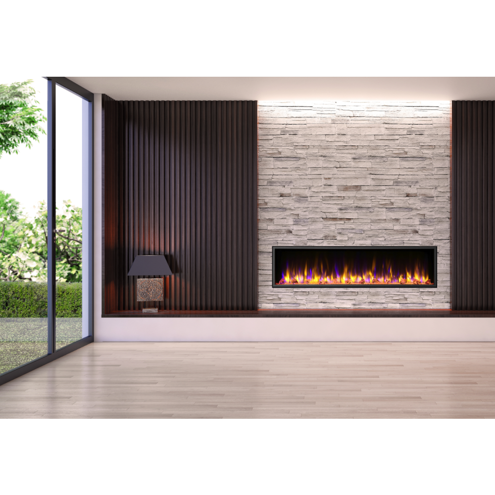 Dynasty Harmony BEF 64-inch Built-in Linear Electric Fireplace recessed