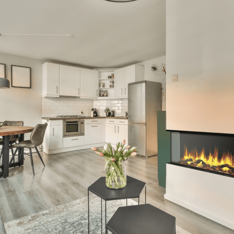 Dynasty Melody Smart Electric Fireplace Aesthetic Near Kitchen Room