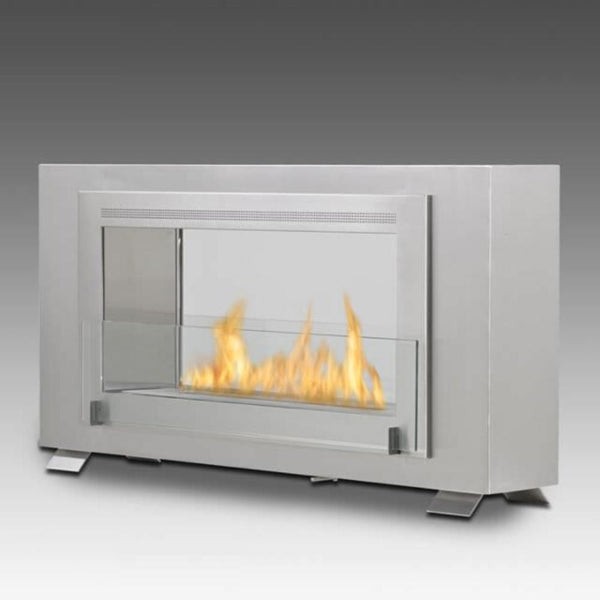 Eco-Feu Montreal 42" 2-Sided Free Standing/Built-in Ethanol Fireplace in Stainless Steel
