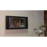 Eco-Feu Montreal 42-Inch Black Wall-Mounted Ethanol Fireplace with Stainless Steel Interior