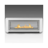 Eco-Feu Santa Cruz 63-Inch See-Through Ethanol Fireplace in White