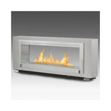 Eco-Feu Santa Cruz 63-Inch See-Through Ethanol Fireplace in Stainless Steel