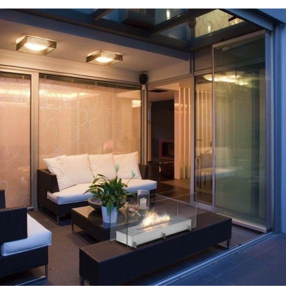 Eco-Feu Vision II - 38" Free Standing Ethanol Fireplace lounge room