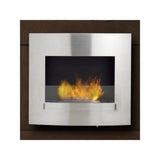 Eco-Feu Wynn 36-Inch Wall Mounted/Built-in Ethanol Fireplace on Brown Wall