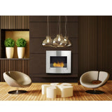 Eco-Feu Wynn 36-Inch Stainless Steel Wall Mounted/Built-in Ethanol Fireplace in Modern Room
