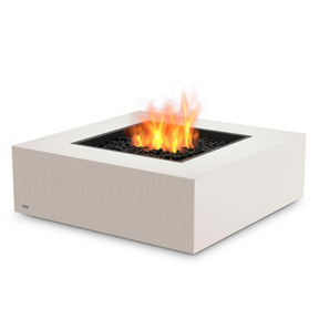 EcoSmart Fire Base 40 Square Concrete Gas Fire Pit Table in Bone - detail view
