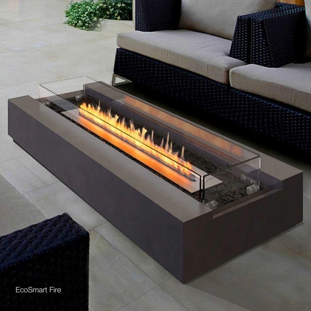 Cosmo 50 Rectangular Fire Pit Table in Lounge Room