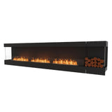 EcoSmart Fire Flex Bay 140" 3-Sided Built-in Ethanol Firebox with Right Side Decorative Box