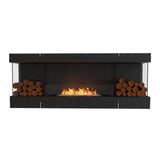 EcoSmart Fire Flex Bay 81" 3-Sided Built-in Ethanol Firebox with Decorative Boxes Both Sides