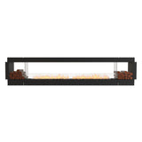 EcoSmart Fire Flex Double Sided 141" Built-in Ethanol Firebox with Decorative Boxes