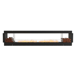 EcoSmart Fire Flex Double Sided 141" Built-in Ethanol Firebox with Decorative Boxes
