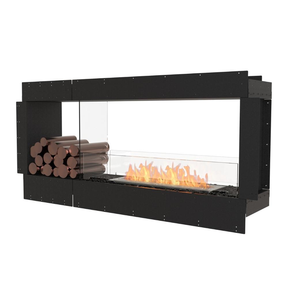 EcoSmart Fire Flex Double Sided 60" Built-in Ethanol Firebox with Decorative Box