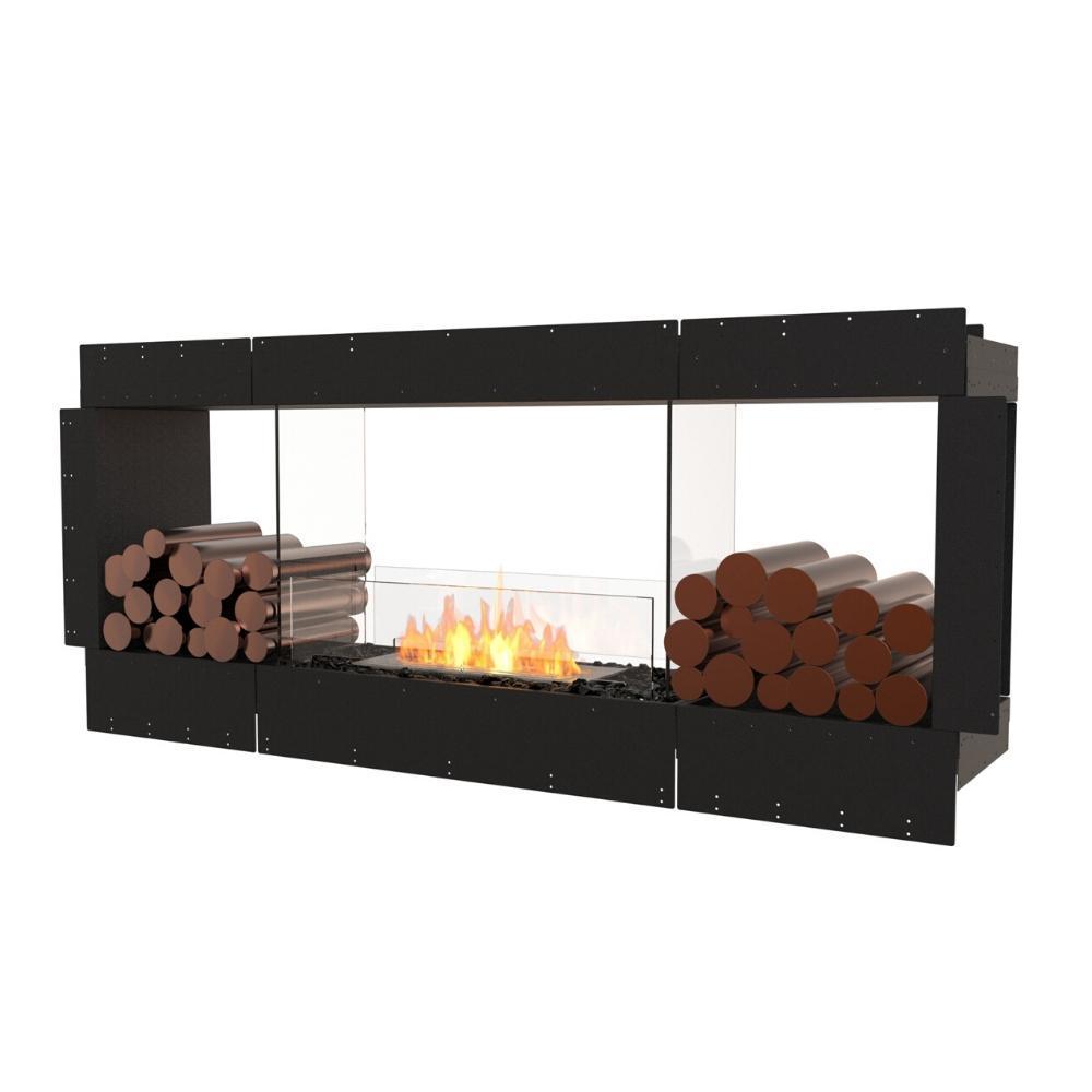 EcoSmart Fire Flex Double Sided 68" Built-in Ethanol Firebox with Decorative Boxes