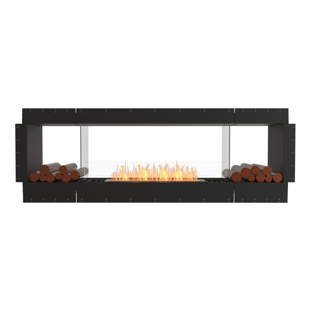 EcoSmart Fire Flex Double Sided 86" Built-in Ethanol Firebox with Decorative Boxes